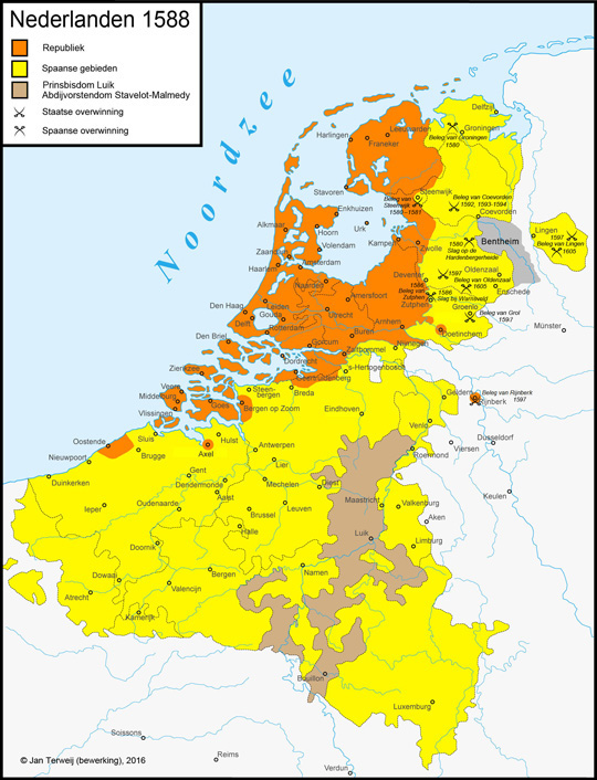 Nederlanden omstreeks 1588